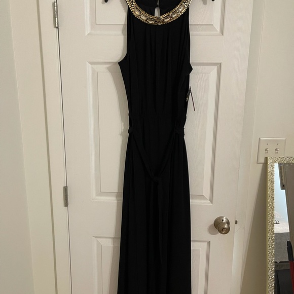 Vince Camuto Black Maxi dress with gold embellishment - Picture 6 of 7